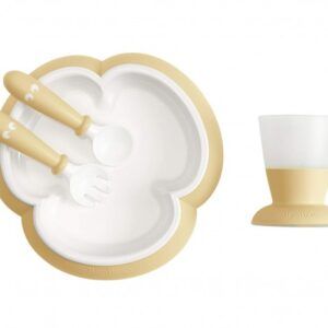 BabyBjorn Feeding Set (šķīvis, karote, dakša un krūzīte) komplkets krāsa Powder Yellow