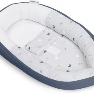 Doomoo Baby Cocoon mazuļu ligzdiņa krāsa Blue Grey Moon