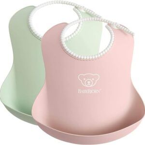 BabyBjorn Soft Bib 2gb. priekšautiņš krāsa POWDER GREEN/POWDER PINK