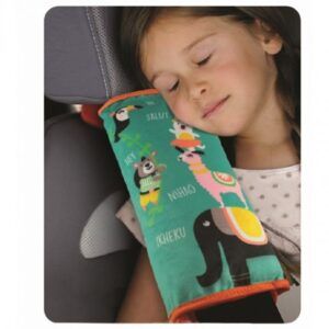 Zoogi Seatbelt Pillow for kids jostas spilvens krāsains