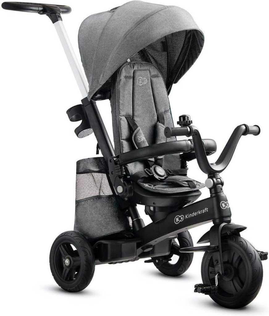Kinderkraft Easytwist stumjamais trīsritenis bērniem 5in1 krāsa Platinum Grey