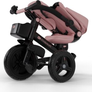Kinderkraft Aveo 2 Plus salokāms stumjamais trīsritenis bērniem krāsa Pink