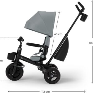 Kinderkraft Aveo 2 Plus salokāms stumjamais trīsritenis bērniem krāsa Grey