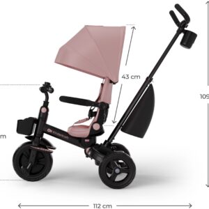 Kinderkraft Aveo 2 Plus salokāms stumjamais trīsritenis bērniem krāsa Pink