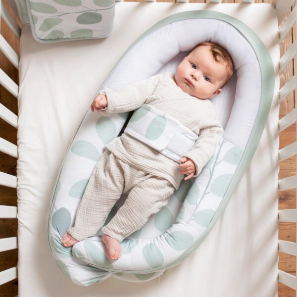 Autokreslini.lv | Baby Cocoon mazuļu ligzdiņa krāsa Leaves Aqua Green bilde #3
