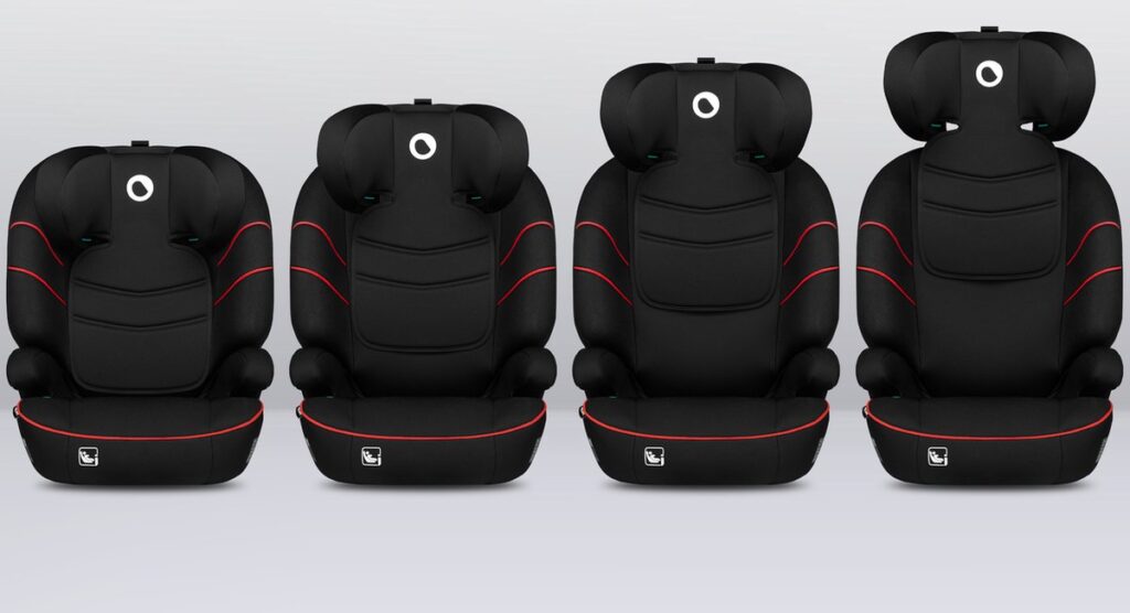 Lionelo Lars I-Size autokrēsliņš bērniem 100-150cm krāsa Sporty Black Red