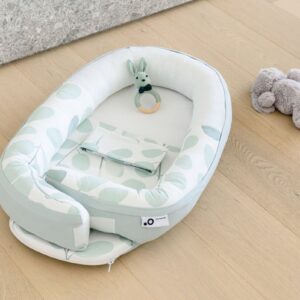 Doomoo Baby Cocoon mazuļu ligzdiņa krāsa Leaves Aqua Green