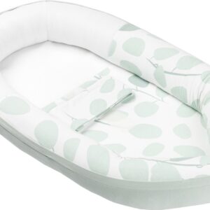 Doomoo Baby Cocoon mazuļu ligzdiņa krāsa Leaves Aqua Green