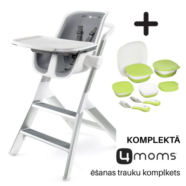 Autokreslini.lv | Connect barošanas krēsliņš krāsa White+ ēšanas trauku komplekts bilde #1