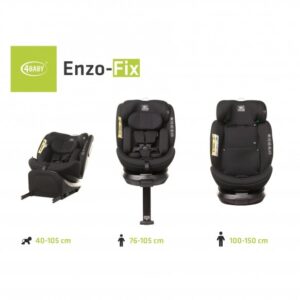 4Baby Enzo-Fix autokrēsliņš bērniem 40-150cm krāsa Black