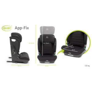 4Baby App-Fix autokrēsliņš bērniem 100-150cm krāsa Black