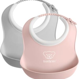 BabyBjorn SMALL BIB 2gb. priekšautiņš krāsa GRAY/POWDER PINK