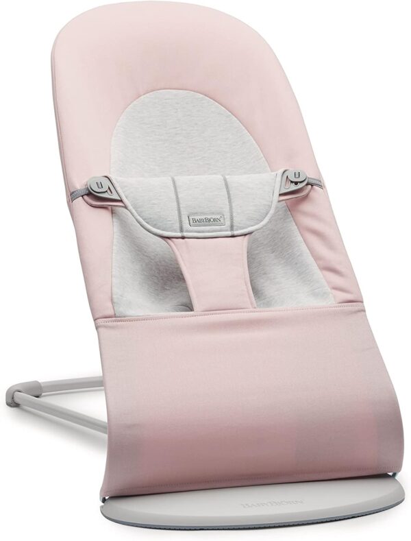 Autokreslini.lv | Babysitter Balance Soft šūpuļkrēsls mazuļiem krāsa Light Pink/Grey Woven Jersey bilde #1