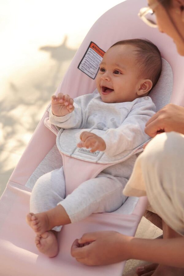 Autokreslini.lv | Babysitter Balance Soft šūpuļkrēsls mazuļiem krāsa Light Pink/Grey Woven Jersey bilde #5