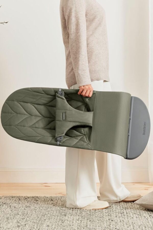 Autokreslini.lv | Balance Bliss mazuļu šūpuļkrēsls krāsa DARK GREEN, WOVEN, PETAL QUILT bilde #5