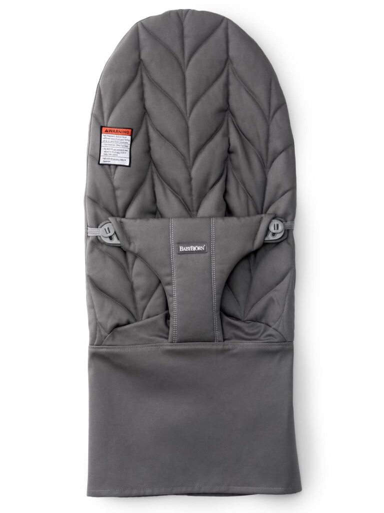 BabyBjorn Bouncer BLISS sēžamās daļas pārvalks krāsa Anthracite, Woven Petal quilt