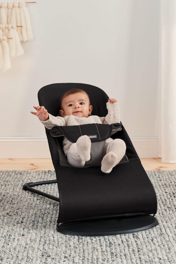 Autokreslini.lv | Babysitter Balance Soft šūpuļkrēsls mazuļiem krāsa Black/Dark Grey, Woven bilde #5