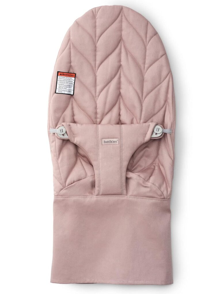 BabyBjorn Bouncer BLISS sēžamās daļas pārvalks krāsa Dusty Pink, Woven Petal quilt