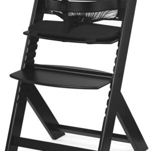 Kinderkraft Enock koka barošanas krēsls bērniem Black+ spilvens Black/White