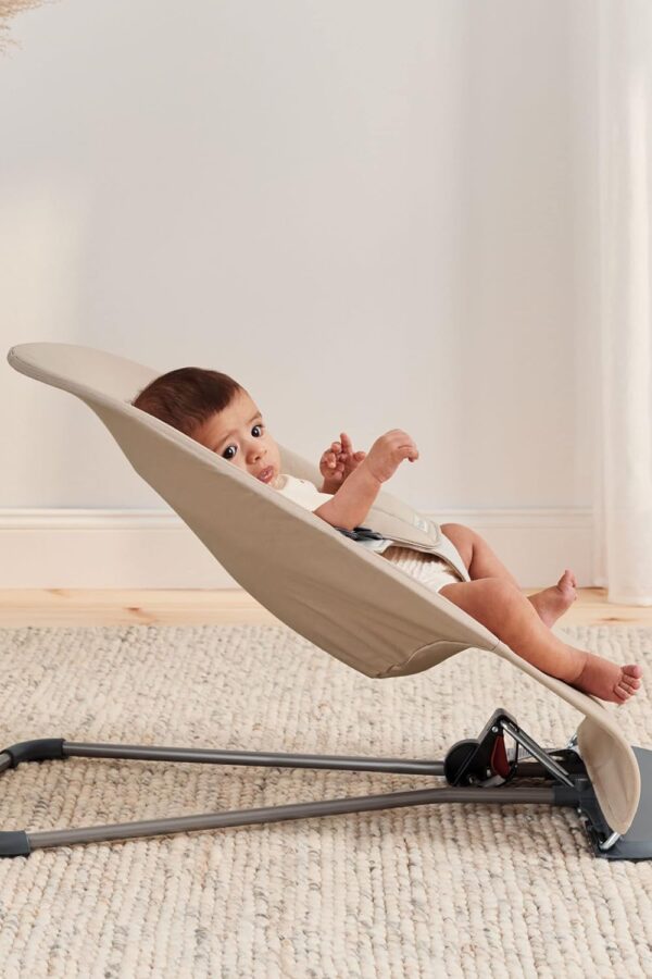 Autokreslini.lv | Babysitter Balance Soft šūpuļkrēsls mazuļiem krāsa Khaki Beige, Woven bilde #7