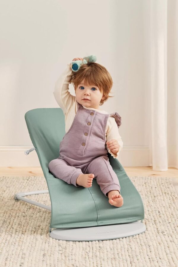 Autokreslini.lv | Babysitter Balance Soft šūpuļkrēsls mazuļiem krāsa Light Sage/Grey, Woven Jersey bilde #13