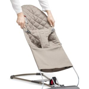 BabyBjorn Bouncer BLISS sēžamās daļas pārvalks krāsa Sand Grey, Woven Classic quilt