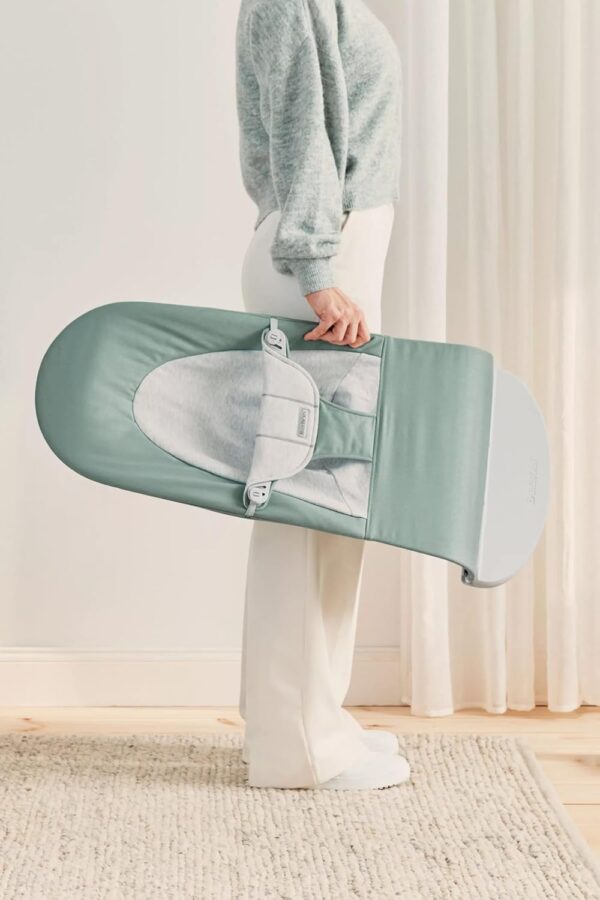 Autokreslini.lv | Babysitter Balance Soft šūpuļkrēsls mazuļiem krāsa Light Sage/Grey, Woven Jersey bilde #9