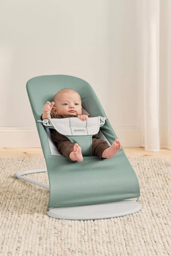 Autokreslini.lv | Babysitter Balance Soft šūpuļkrēsls mazuļiem krāsa Light Sage/Grey, Woven Jersey bilde #5
