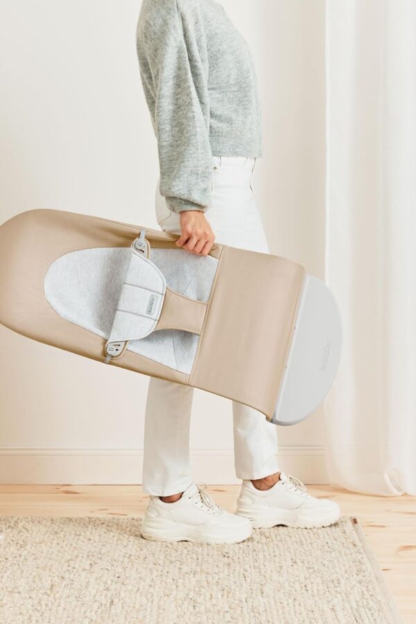 Autokreslini.lv | Babysitter Balance Soft šūpuļkrēsls mazuļiem krāsa Beige/Grey Woven Jersey bilde #9