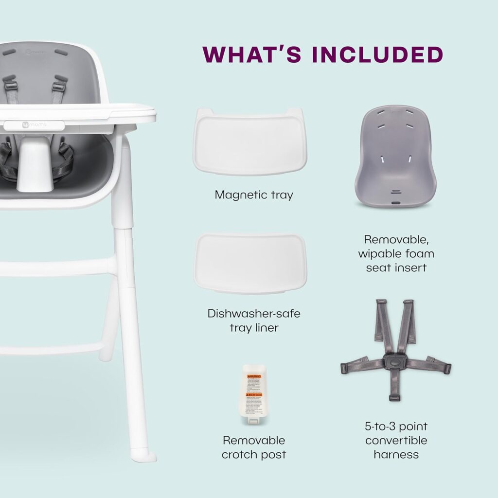 4Moms Connect barošanas krēsliņš krāsa White+ ēšanas trauku komplekts
