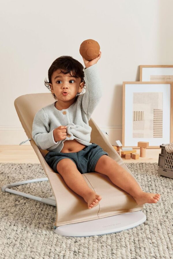 Autokreslini.lv | Babysitter Balance Soft šūpuļkrēsls mazuļiem krāsa Beige/Grey Woven Jersey bilde #13