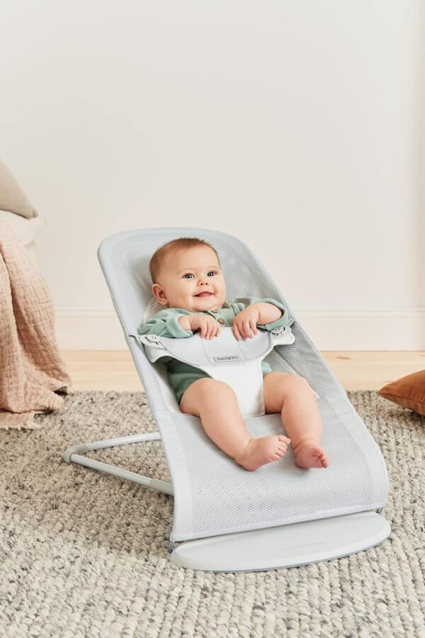 Autokreslini.lv | Babysitter Balance Soft šūpuļkrēsls mazuļiem krāsa Silver/White, MESH bilde #5
