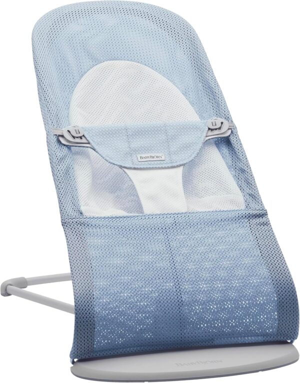 Autokreslini.lv | Babysitter Balance Soft šūpuļkrēsls mazuļiem krāsa SKY BLUE/WHITE MESH bilde #1