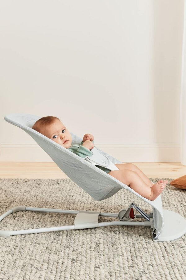 Autokreslini.lv | Babysitter Balance Soft šūpuļkrēsls mazuļiem krāsa Silver/White, MESH bilde #7