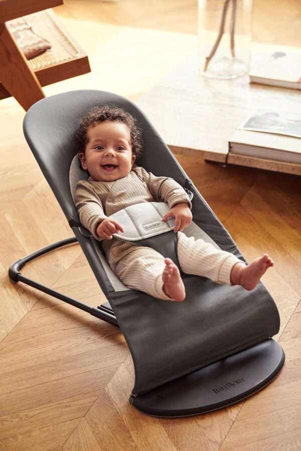Autokreslini.lv | Babysitter Balance Soft šūpuļkrēsls mazuļiem krāsa Dark Grey/Grey, Woven Jersey bilde #3