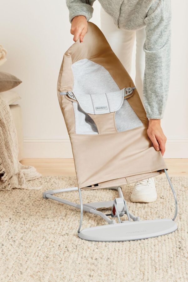 Autokreslini.lv | Babysitter Balance Soft šūpuļkrēsls mazuļiem krāsa Beige/Grey Woven Jersey bilde #11