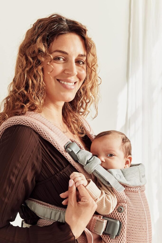 BabyBjorn Harmony ergosoma mazuļiem 0-3gadiem krāsa Dusty Pink 3D MESH