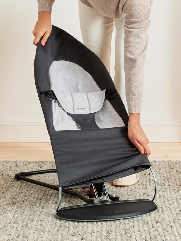 Autokreslini.lv | Babysitter Balance Soft šūpuļkrēsls mazuļiem krāsa Dark Grey/Grey, Woven Jersey bilde #7