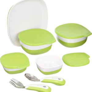4Moms Connect barošanas krēsliņš krāsa White+ ēšanas trauku komplekts