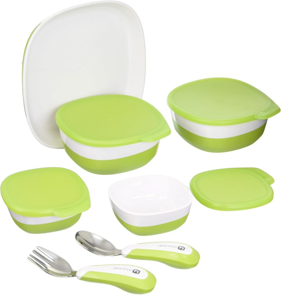 4Moms Connect barošanas krēsliņš krāsa White+ ēšanas trauku komplekts
