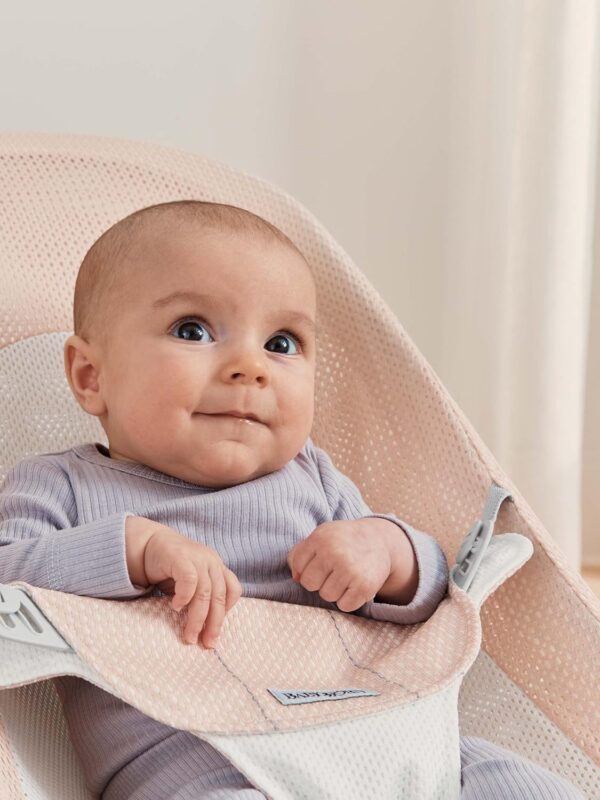 Autokreslini.lv | Babysitter Balance Soft šūpuļkrēsls mazuļiem krāsa Pearly Pink/White, MESH bilde #3