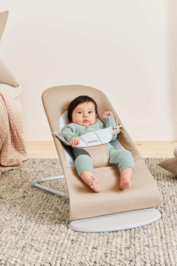 Autokreslini.lv | Babysitter Balance Soft šūpuļkrēsls mazuļiem krāsa Beige/Grey Woven Jersey bilde #3