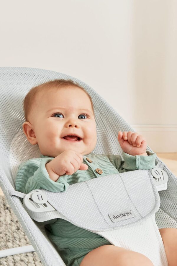 Autokreslini.lv | Babysitter Balance Soft šūpuļkrēsls mazuļiem krāsa Silver/White, MESH bilde #3