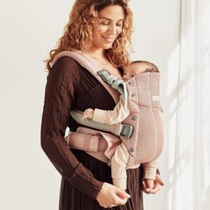 BabyBjorn Harmony ergosoma mazuļiem 0-3gadiem krāsa Dusty Pink 3D MESH