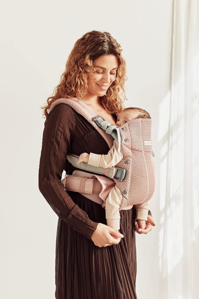 BabyBjorn Harmony ergosoma mazuļiem 0-3gadiem krāsa Dusty Pink 3D MESH