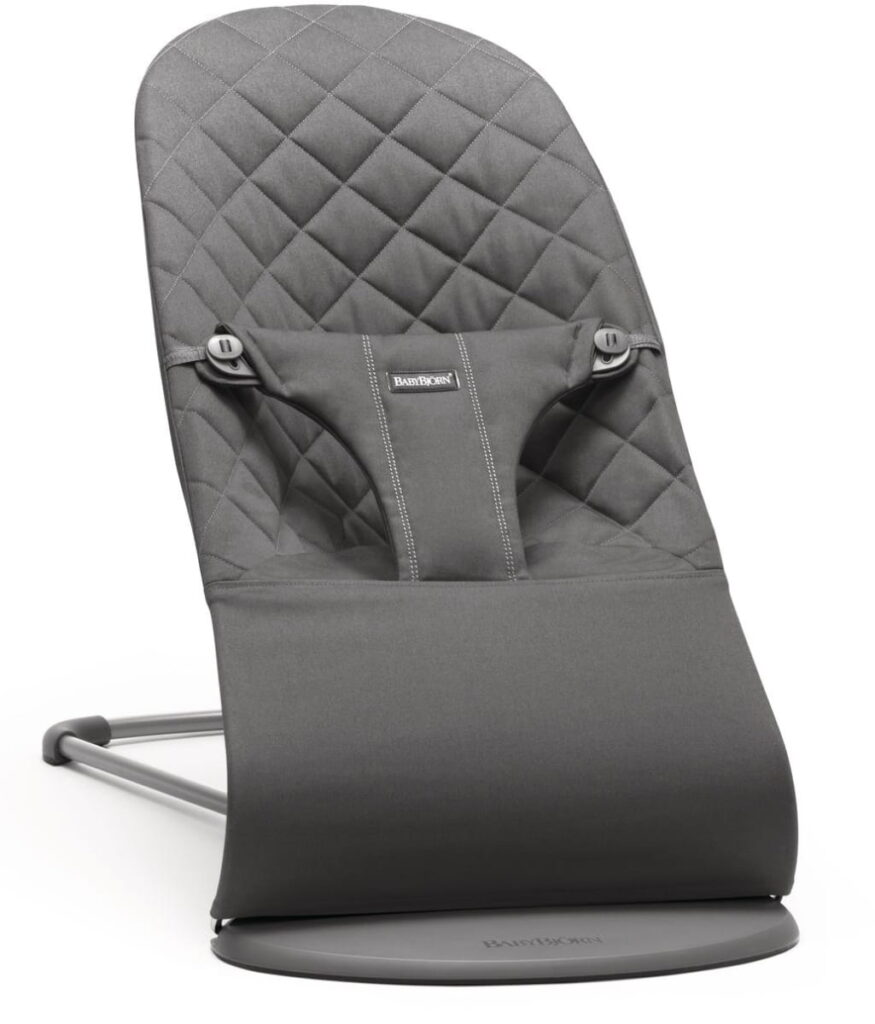 BabyBjorn BLISS šūpuļkrēsls mazuļiem 0-13kg krāsa Anthracite, COTTON Classic Quilt