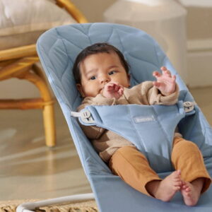 BabyBjorn BLISS šūpuļkrēsls mazuļiem 0-13kg krāsa BLUE, COTTON Petal Quilt