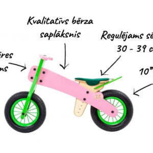 DipDap koka skrejritenis bērniem MINI krāsa Rozā pavasaris