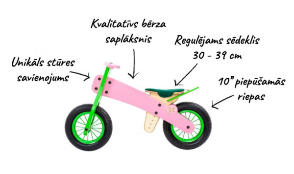Autokreslini.lv | koka skrejritenis bērniem MINI krāsa Rozā pavasaris bilde #5