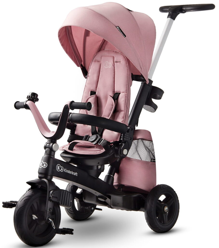 Kinderkraft Easytwist stumjamais trīsritenis bērniem 5in1 krāsa Mauvelous Pink